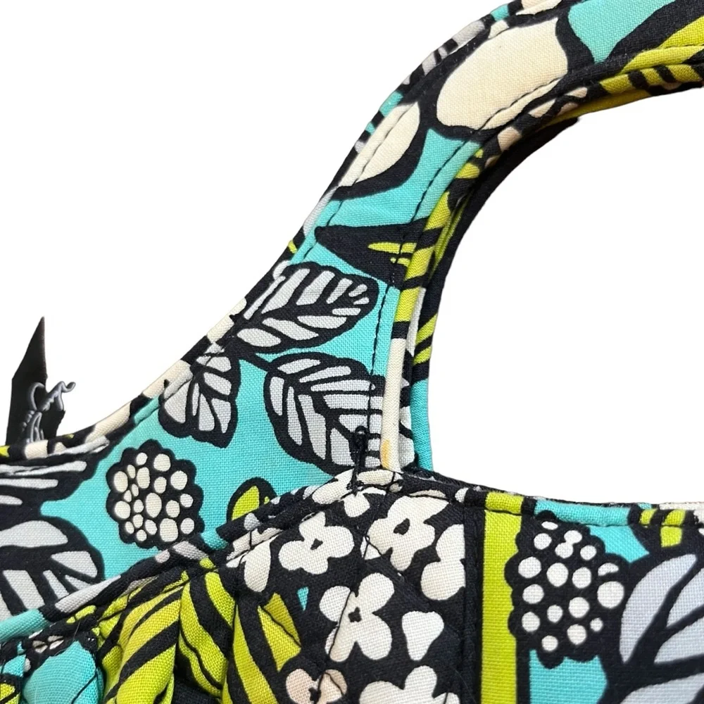 Vera Bradley Abby Purse Handbag Bag Satchel Island Blooms Blue Floral Blue Green